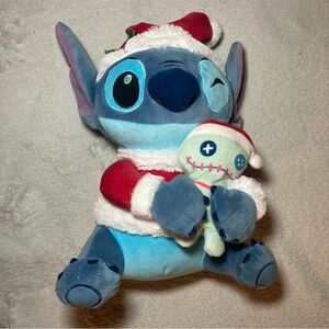 Disney Parks Christmas Holiday Santa Stitch Scrump Doll Plush 10"